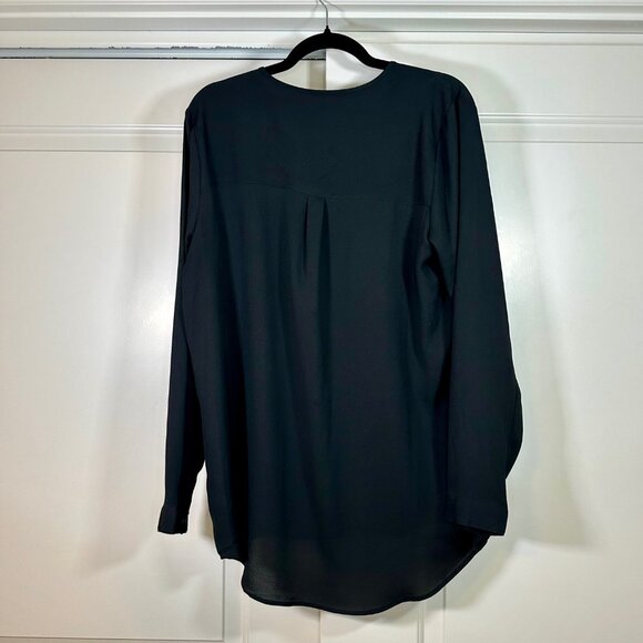 Mossimo Light-weight Black Button-Up Long Sleeve Blouse - Large - Picture 2 of 8